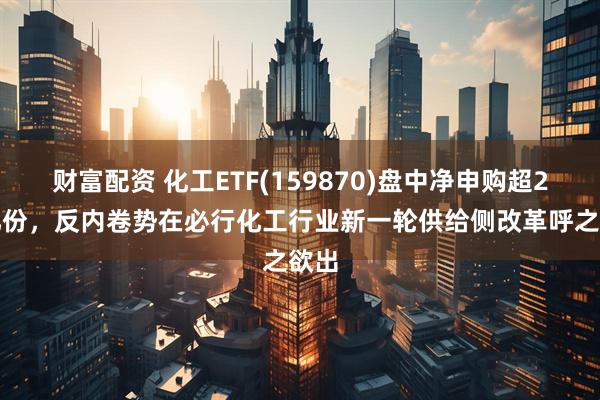 财富配资 化工ETF(159870)盘中净申购超2.3亿份，反内卷势在必行化工行业新一轮供给侧改革呼之欲出